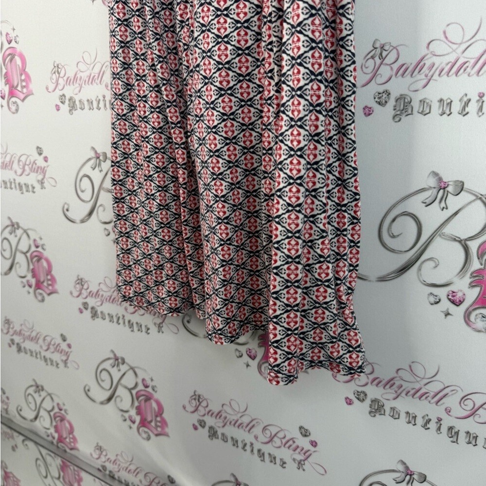 Max Studio tank top red and Black Patterned Blouse paisley geometric floral - Picture 3 of 12